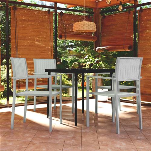 Non Communiqué Blanc Vidaxl 5-Delige Tuinset Wit3099270