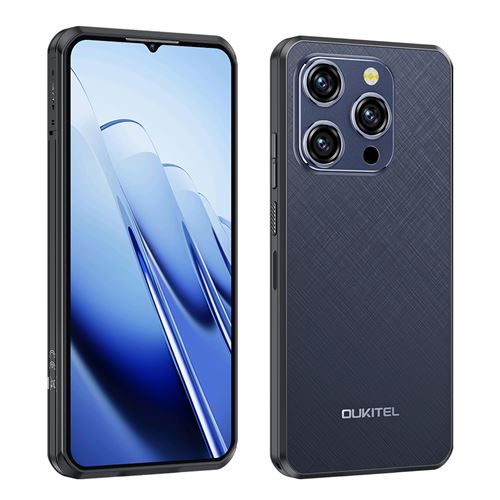 OUKITEL WP52 Téléphone 16Go 256Go Batterie 6500mAh, Écran 6.6 HD+ Android 14 Smartphone Caméra 48MP Telephone Portable Étanche Dual SIM 4G NFC GPS-Bleu