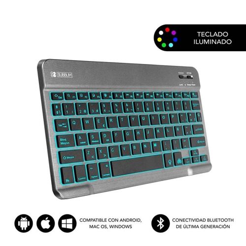 Subblim - Clavier Bluetooth sans fil Smart - Rétroéclairé - Gris - Image 3