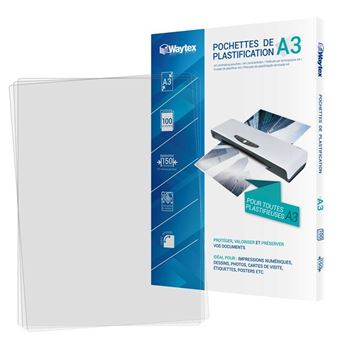 Pochettes De Plastification A4 Brillantes - 100 Feuilles 2x80 Microns - Pour Plastifieuse - Transparent