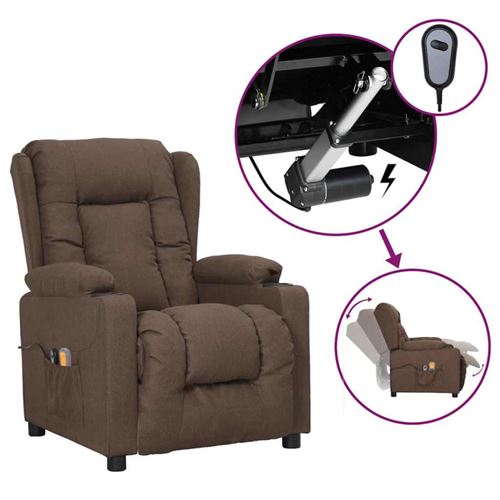 Non Communiqué Taupe Fauteuil Électrique De Massage Tissu
