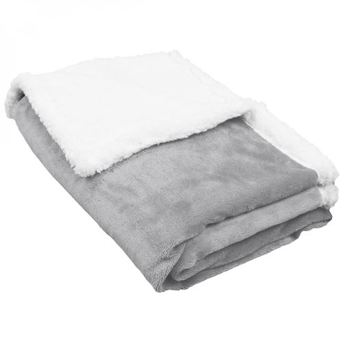 Lot de 5 couvertures, plaids polaires pour bébé 75 x 100 cm en flanelle et sherpa ultra doux - Gris - Monsieur Bébé