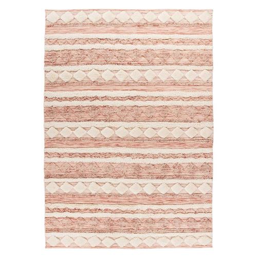Tapis Bohème Fait à la Main "Bohist II" Rose & Crème 80 x 150 cm