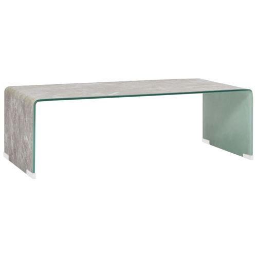 vidaXL Table basse Marron Marbre 98 x 45 x 31 cm Verre trempé