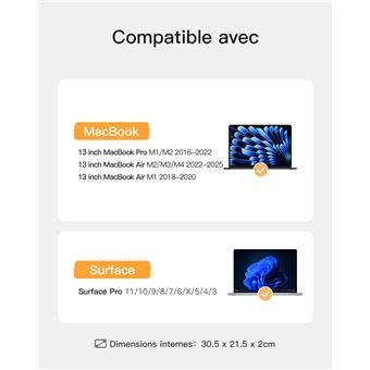 Inateck 360° Protection Housse 13 Pouces Compatible avec 13 MacBook Air M4/ M3/M2/M1 2025-2018, 13 MacBook Pro M2/M1 2022-2016, 12.3 Surface Pro 11/10/9 /X/8/7/6/5/4/3, XPS 13, Bleu Denim Inateck 360° Protection Housse 13 Pouces Compatible avec 13 MacBook Air M4/ M3/M2/M1 2025-2018, 13 MacBook Pro M2/M1 2022-2016, 12.3 Surface Pro 11/10/9 /X/8/7/6/5/4/3, XPS 13, Bleu Denim