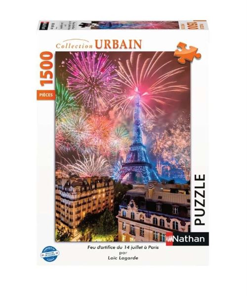 Puzzle 1500 pièces : Feu d'artifice du 14 juillet à Paris Loïc Lagarde Ravensburger Nathan