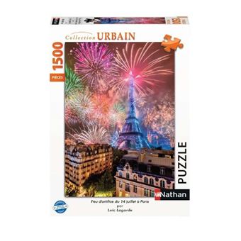 Puzzle Nathan Feu d'artifice du 14 juillet à Paris 1500 pièces