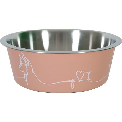 Comparer les prix de Ecuelle Antidérapante Rose Pour Chiens Love Dog 1200 Ml