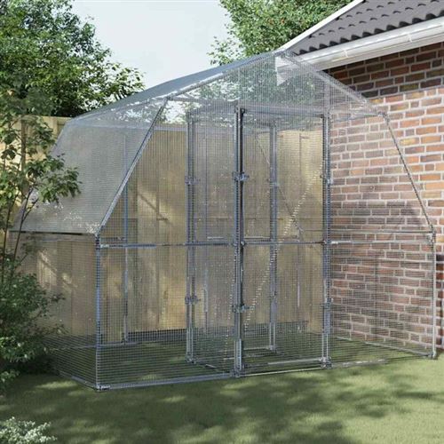 Meilleurs prix pour vidaXL Vogelkooi met deur gegalvaniseerd staal zilverkleurig3294912