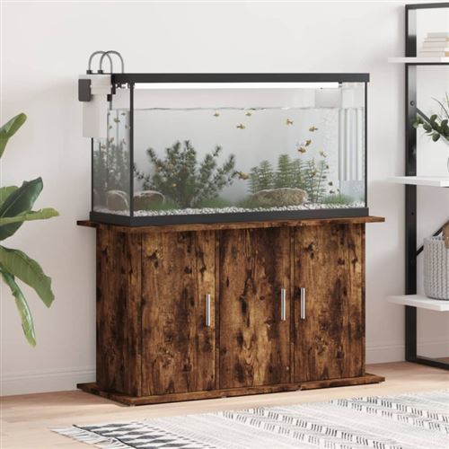 Support pour aquarium chêne fumé 101x41x58 cm bois d ingénierie