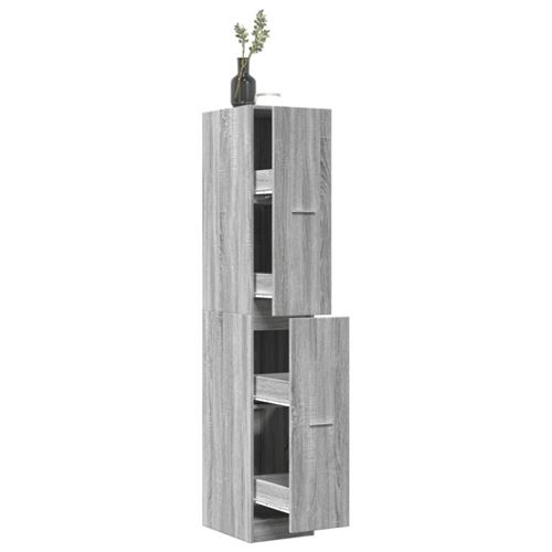 Armoire apothicaire sonoma gris 30x41x174,5cm bois d ingénierie