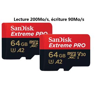 Carte micro SD 64 GO avec adaptateur offert - SAURON SECURITE