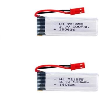 Batteries Lipo 3.7V 500mAh - Lot De 2 - Pour Drones UDI U817, WLtoys V959 - 57x17x8mm - Rechargeables