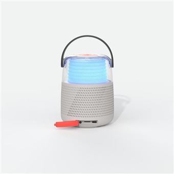 Enceinte Bluetooth Lumineuse Gris avec Micro Change Voix Karaoké - 1