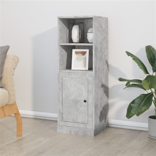 Vidaxl Gris Buffet Haut Béton 36X35,5X103,5 Cm Bois D'ingénierie - Image 3