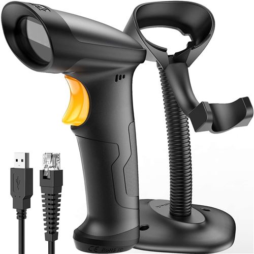 Usb Lecteur De Code-Barres Avec Support, Douchette Filaire