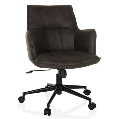 Chaise home office / Chaise pivotante SOLAO LIFE tissu gris foncé hjh LIVING