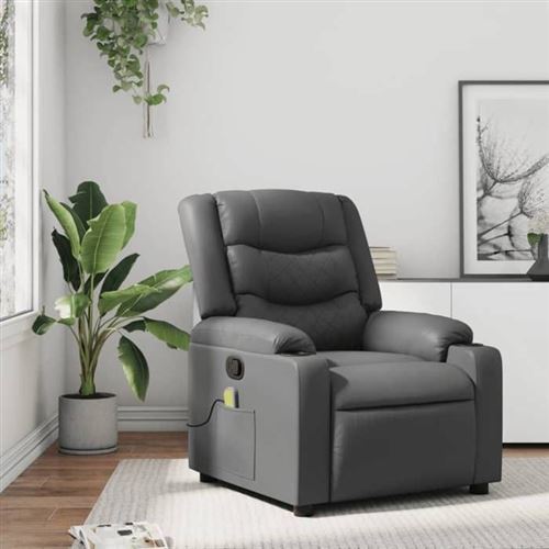 Non Communiqué Gris Vidaxl Fauteuil De Massage, Relaxation Similicuir