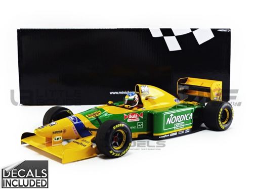 Voiture Miniature de Collection MINICHAMPS 1-18 - BENETTON Ford B193 - Winner Portugal GP 1993 - Yellow / Green - 510933205