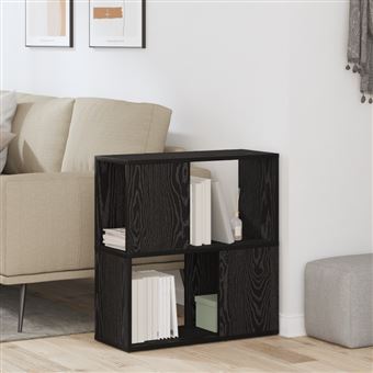 Bibliothèque Noire en Chêne 60x24x63 cm en Bois d Ingénierie - 1