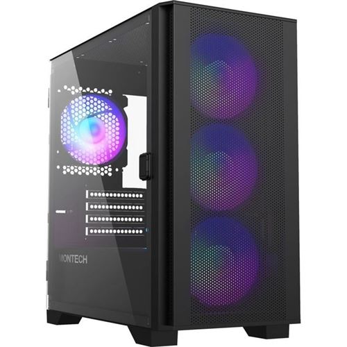 Montech AIR 100 ARGB (2025) Tempered Glass micro ATX Case with 4x RGB
