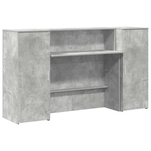 Non Communiqué Gris Bureau De Réception Vidaxl Béton 180X50x103,5 Cm Bois D’ingénierie 3324208