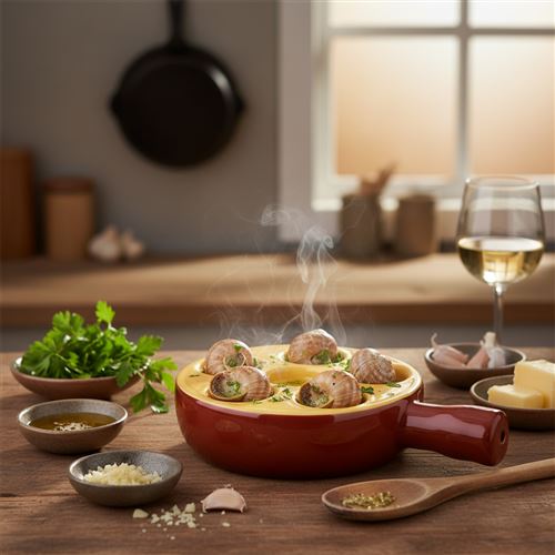 Plats à Escargots En Grès 6 Trous - Lot De 8 Assiettes Rondes