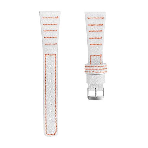 Generique Blanc Bracelet En Cuir Véritable Lignes De Couture Ondulées, Pour Votre Huami Amazfit Bip 1S/Gtr 42Mm/Gts/Bip Lite - Image 3