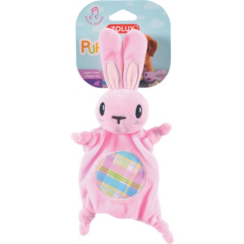 Jouet en peluche PUPPY XS doudou rose. 20 cm. pour chiots. - zolux - ZO-480120ROS