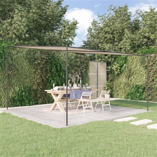 vidaXL Belvédère beige 4x4 m 180 g/m² tissu et acier