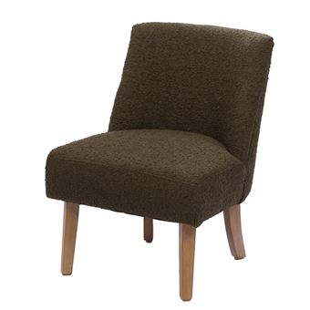 Fauteuil Dag bouclette kaki (lot de 2) - Amadeus - Vert - Tissu - 1