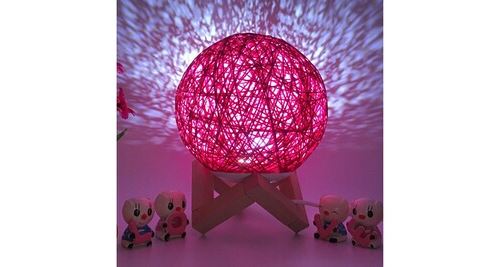 Non Communiqué Multicolore 3D Led Rotin Lune Veilleuse Moonlight Usb Table De Chargement Lampe Bureau - Image 1
