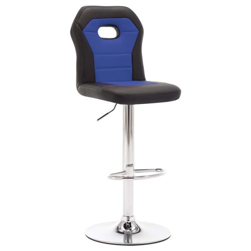 vidaXL Tabouret de bar Bleu Similicuir