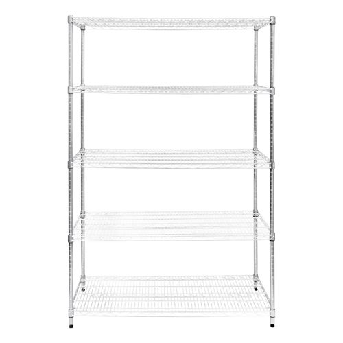 Etagère en Fil d'Acier Chromé 1000KG - 60 x 120 x 180cm 5 Niveaux Ajustables - Image 4