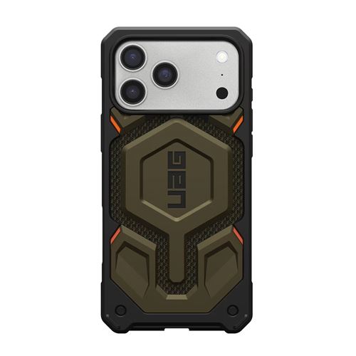 Non Communiqué Vert Olive Coque Pour Iphone 17 Pro Max Magsafe Motif Hexagonal Série Monarch Pro Uag