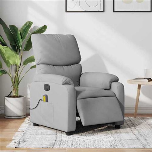 Non Communiqué Gris Vidaxl Fauteuil De Massage, Relaxation Électrique Réglable Tissu Clair