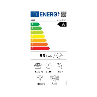 Lave-linge-11kg-1400 tours/min-Ecran LCD Logic-Classe energetique A- Construction Quattro : robuste, durable et antivibration-Absence de soufflet en caoutchouc pour plus d''hygiene-Tambour Active Drum-23 programmes-Assitance au dosage-Moteur induction