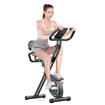 SPORTNOW - Vélo D'appartement Magnétique Pliable - 8 Niveaux Résistance - Écran LCD - Selle Réglable - 110kg Max