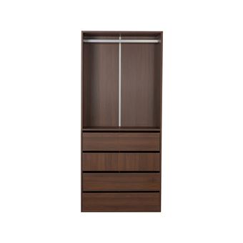 Armoire avec 4 tiroirs et 1 penderie "Opéra" - 80 x 45 x 180 cm - Marron - 1