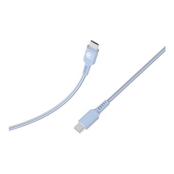 BIGBEN Connected - Câble USB - 24 pin USB-C (M) pour 24 pin USB-C (M) - 3 A - 1.2 m - USB Power Delivery (60W), plastique recyclé à 100 %, connecteurs réversibles - bleu