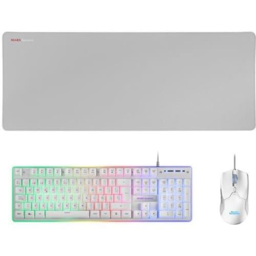 Anima Blanc/Argent Mars Gaming Mcpx Premium - Clavier, Souris Et Tapis De Souris - Full Size - Backlit - Usb - Qwerty - Espagnol - Commutateur : H-Mech - Image 3