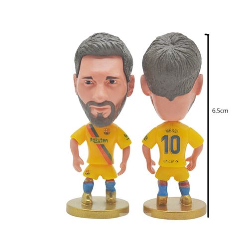 Figurine joueur de football FC Barcelone 6.5cm - Lionel Messi jaune