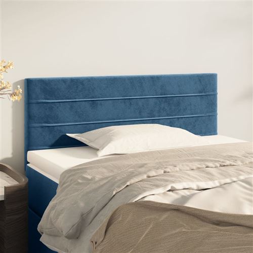 vidaXL Tête de lit Bleu foncé 90x5x78/88 cm Velours
