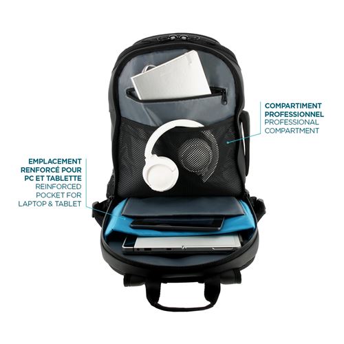 Mobilis - Sac à dos pour ordinateur portable - voyage de 48 heures - 15.6  - noir - Sacoche pour ordinateur portable - Achat & prix