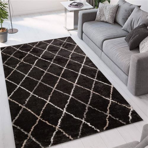 Tapis de salon ultra doux Pet Friendly de style shaggy Marrakesh GRI003MK, Taille: 80 x 150