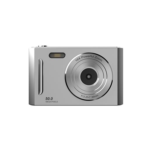 Appareil Photo Num&eacute;rique Compact 50MP - Vid&eacute;o HD 1080P + Carte 32GB + Ecran IPS 2,4"" - Argent&eacute;