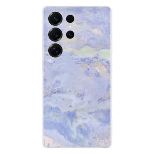 Coque en silicone imprimée compatible Samsung Galaxy S25 Ultra Marbre Bleu