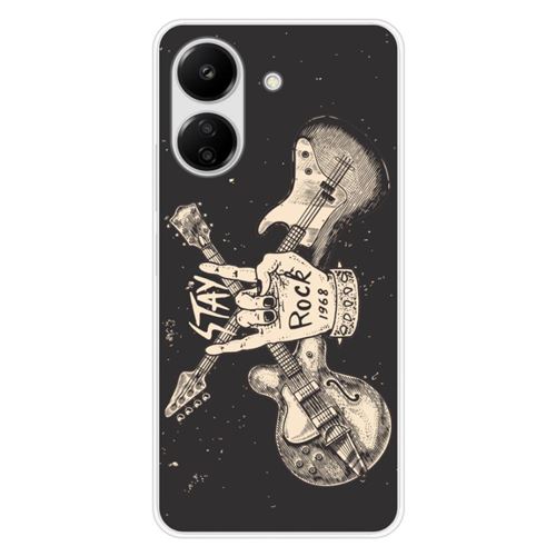 Coque en silicone imprimée compatible Xiaomi Redmi 13C 4G Stay rock