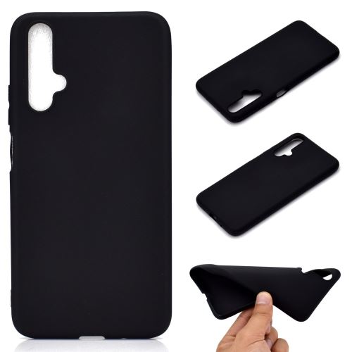 Coque en TPU couleur unie souple givré noir pour votre Huawei Honor 20