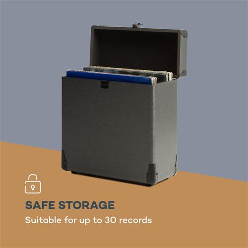 Platine Vinyle Auna Vinylbox Alu Coffret De Rangement Pour Vinyles